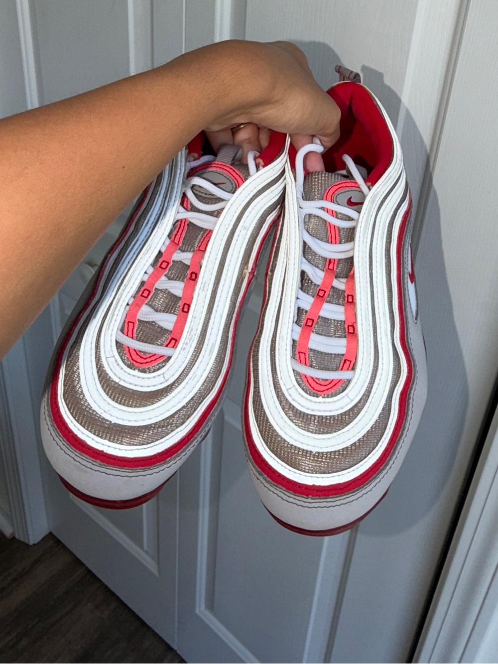 Nike air vapor max 97 atmosphere grey red white reflected 8.5 women’s - Picture 6 of 7